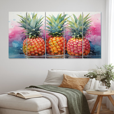 " Pineapples Tropical Dots II " 5 - Pieces