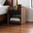 Yamir Two-Tone Walnut and Black Finish Nightstand, 17.72'' H X 15.75'' W X 13.78'' D