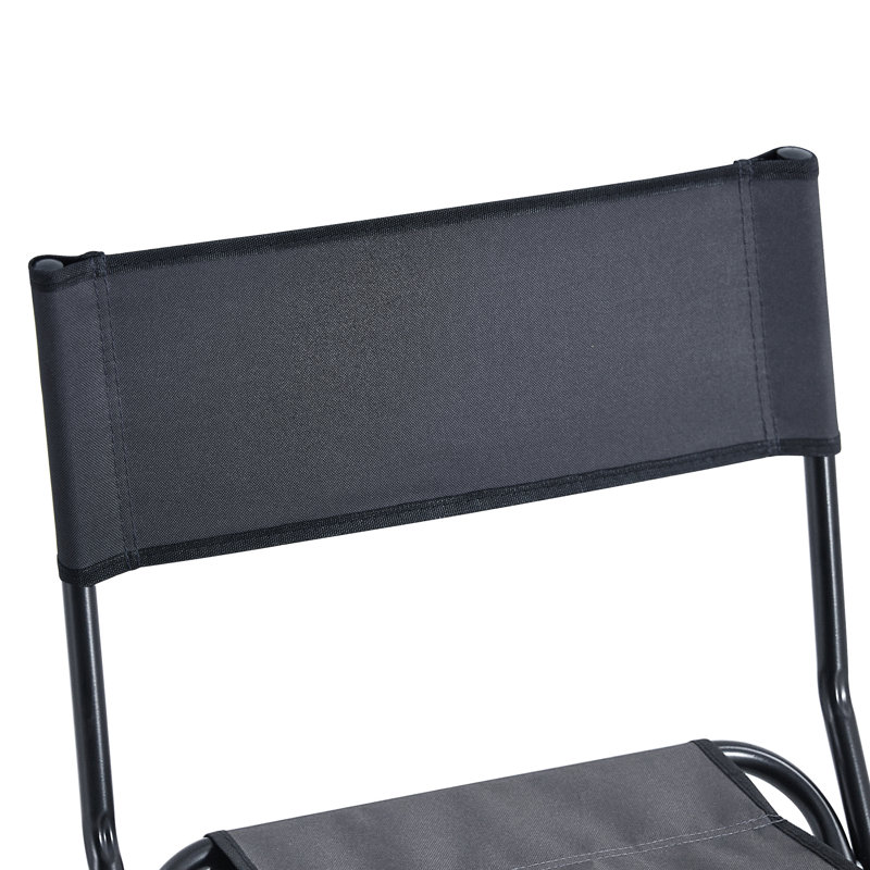 2 Outdoor Folding Chair With Storage - For Recreation Gray Capacity Enjoyment Times Camping, Picnics, Fishing, Gray, 2