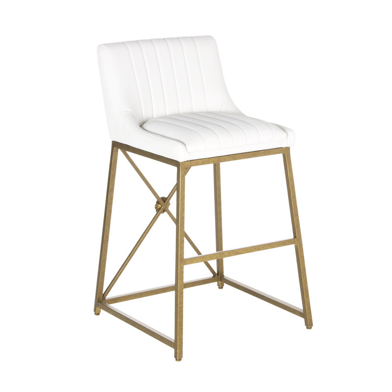 Medallion Stool, Royal Gold, White, Counter Stool (26'' Seat Height)