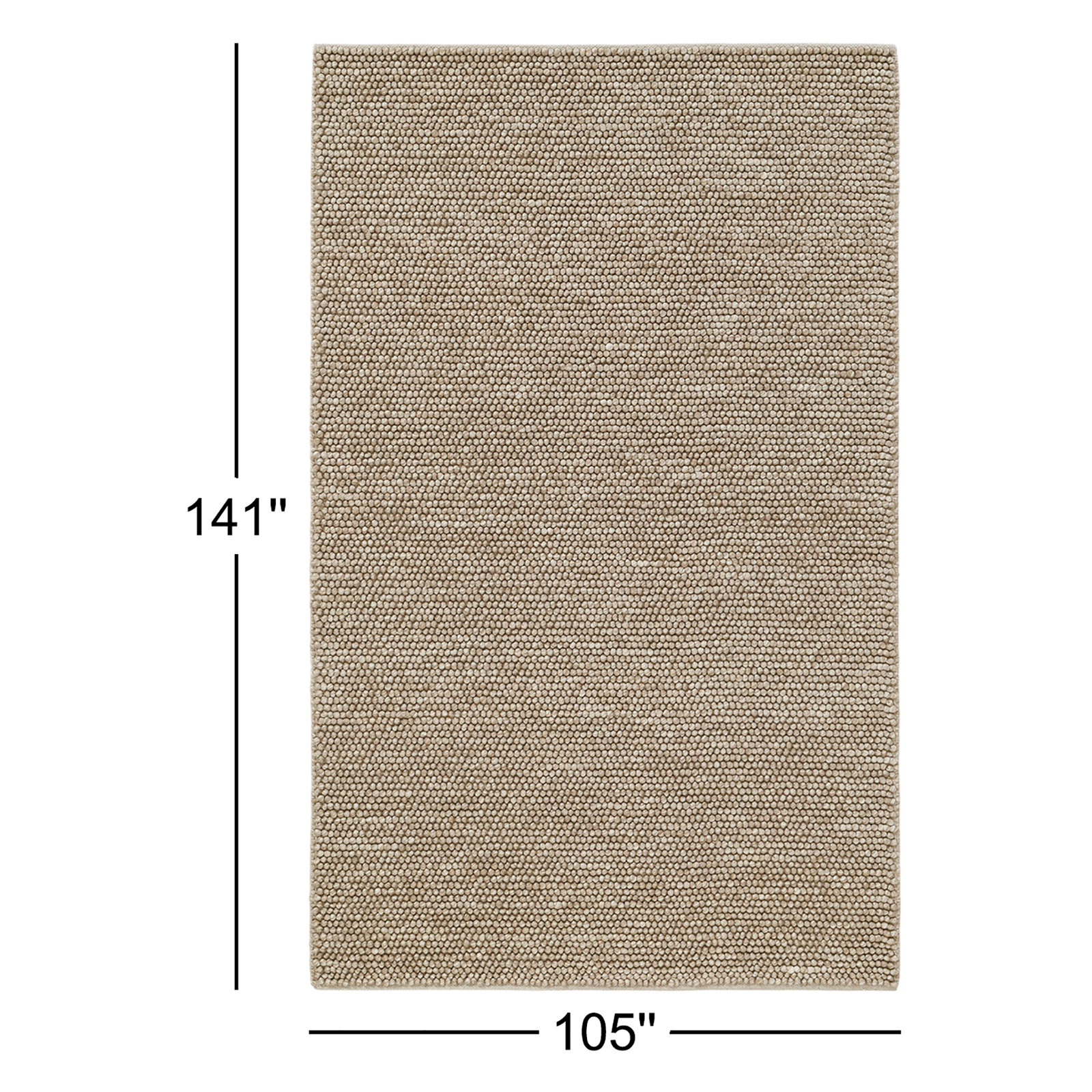 Ackman Flatweave Wool Rug, Rectangle 8'9" x 11'9", Brown