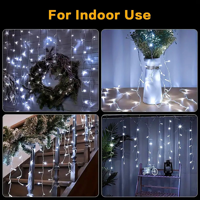1000cm LED Solar Powered 400 - Bulb Cord String Light