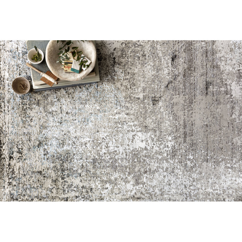 Tapis en ardoise abstrait/aire ciel Willington, Rectangle 7 pi 10 po x 10 pi 2 po