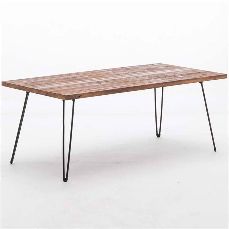 Pemberly Row Contemporary 48" Folding Coffee Table in Weathered Brown