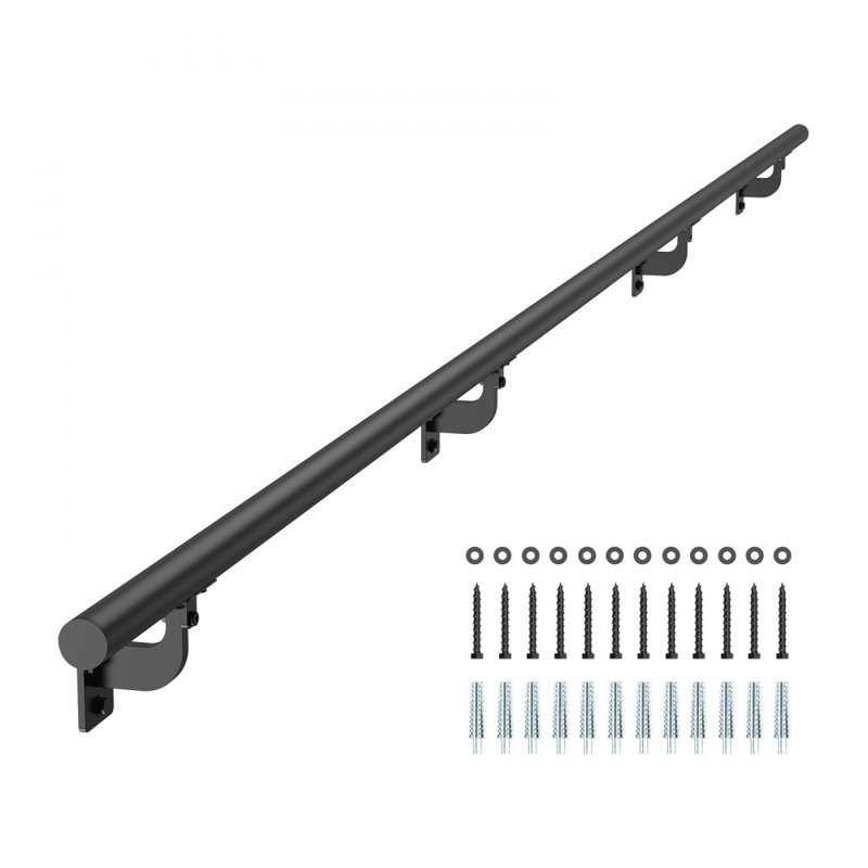 Rampe d'extérieur murale en aluminium, H 5,04 po x l 120 po x P 3,31 po