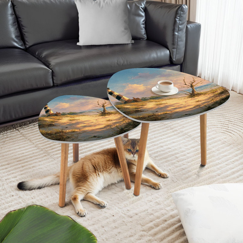 Ensemble de 2 tables basses gigognes Triangle