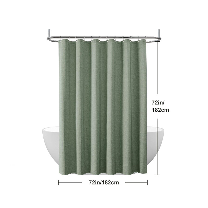 Polyester Shower Curtain, Grey Green