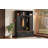 4-in-1 Farmhouse Hall Tree with Bench, Cabinet & Open Cubbies – Wood Grain Style-129746539