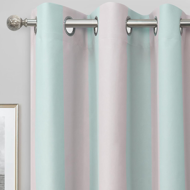 Dorotheia Blackout Curtain Pair, 52" W x 84" L, Pink/Green