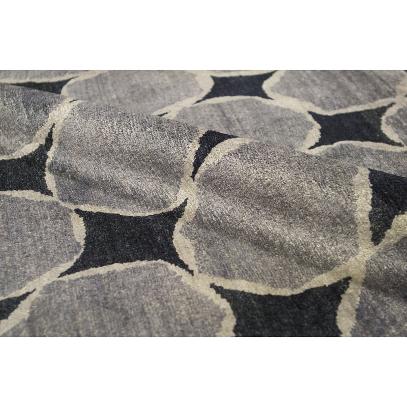 Tapis bleu de haute qualité noué à la main Windsom