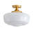 Lovina Modern Farmhouse Semi Flush Mount Ceiling Light With Opal Milk Glass Shade
