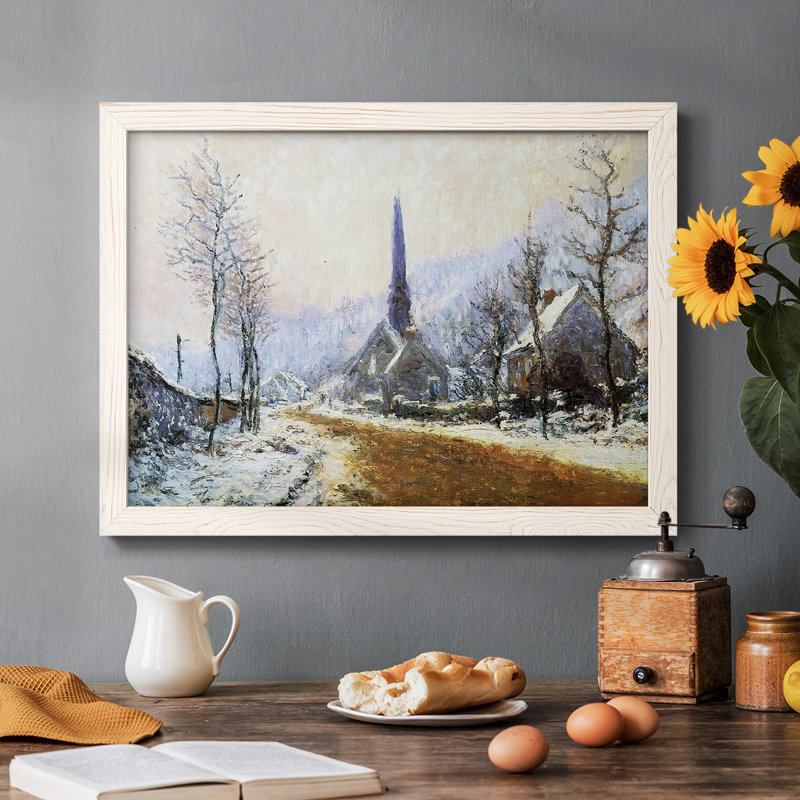 Église à Jeufosse, temps neigeux, 1893, Blanc, H 18 po x l 26 po