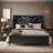 Gorski Wave Headboard With LED Lights Platform Bed-138327383
