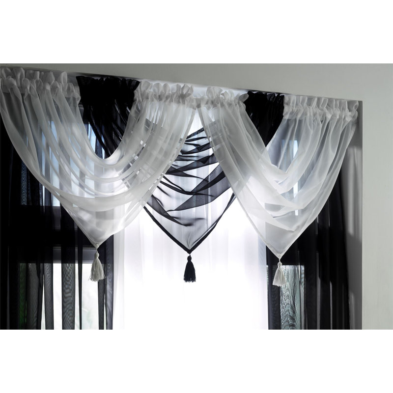 Kelch Sheer Curtain Single Panel, 55.88 W x 45.72 D cm, Red