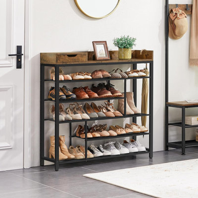 24 Pair Shoe Rack 6-Tier for Footwear Book Flowerpots with Storage Box