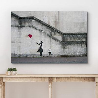 Pop Urban Street " Banksy There is Always Hope Girl with Balloon " Graphic Art Print