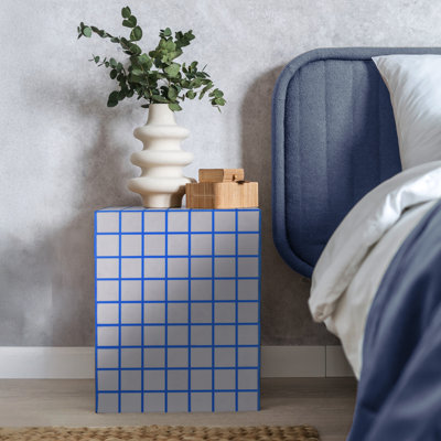 Callista 18" Modern Bohemian Ceramic Tiled Rectangle End Table