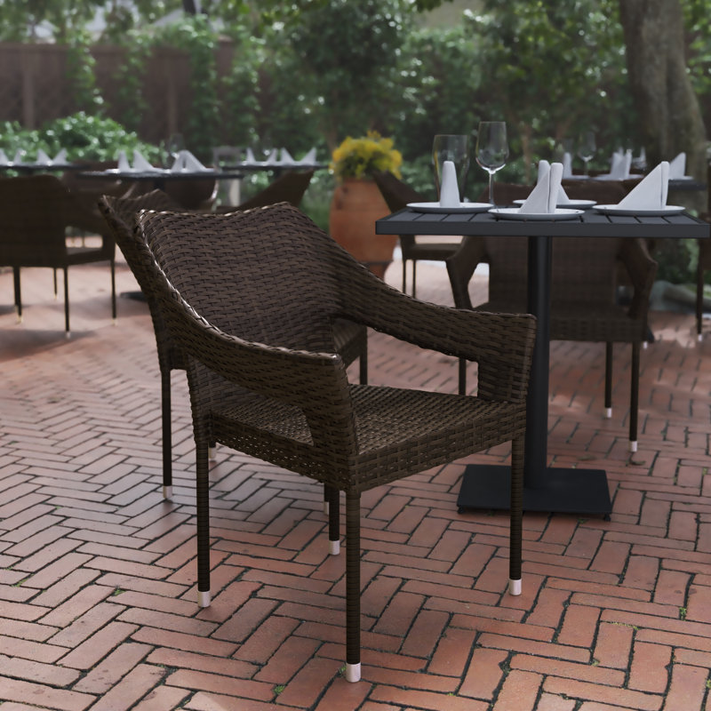 Leflore Stacking Outdoor Dining Chair , Espresso