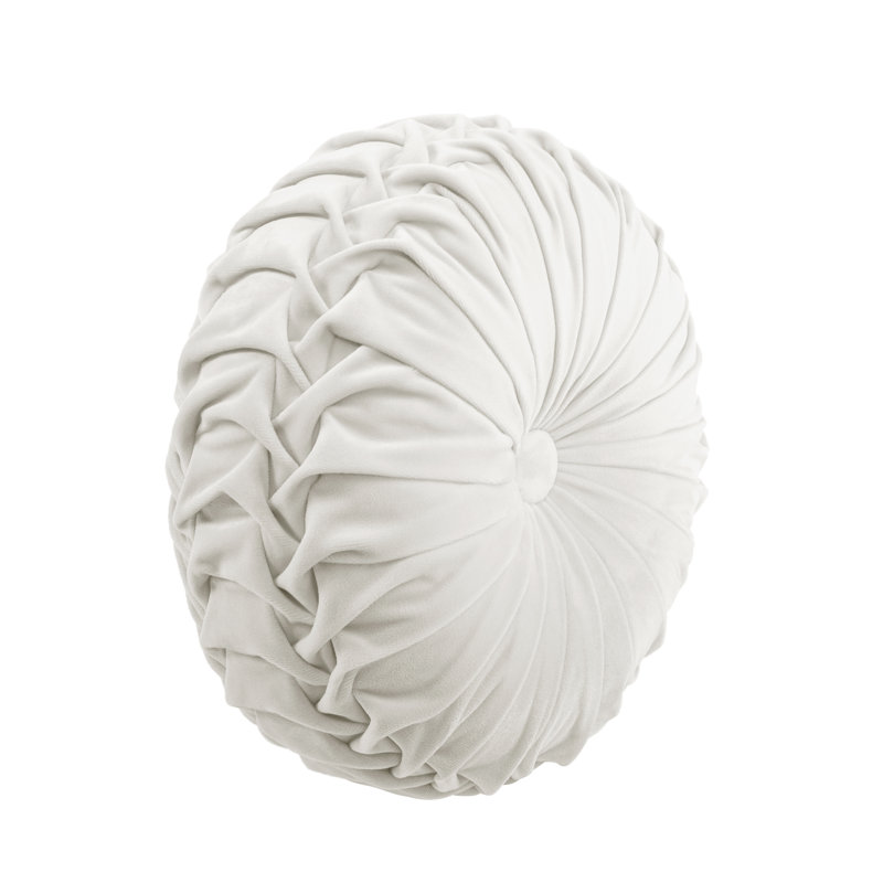 Reyna Round Pillow Cover & Insert, White, 18'' H x 18'' W