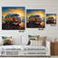 «Magic Hippie Bus On The Beach - Car Van», art mural acrylique moderne-1837722154