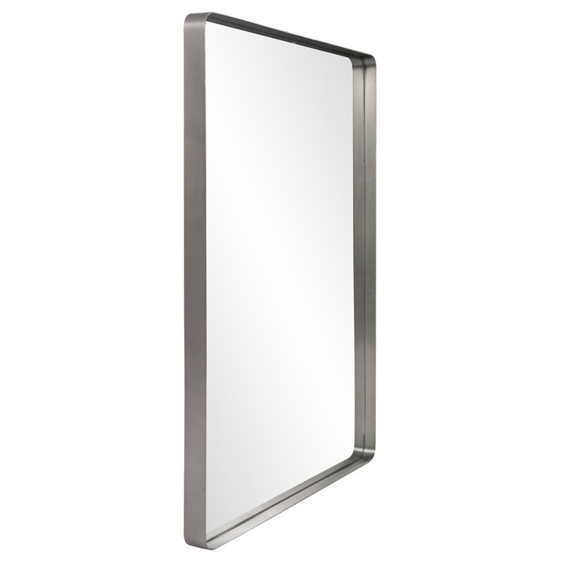 Miroir d'appoint Steele, Argent argent, 40 po x 30 po 