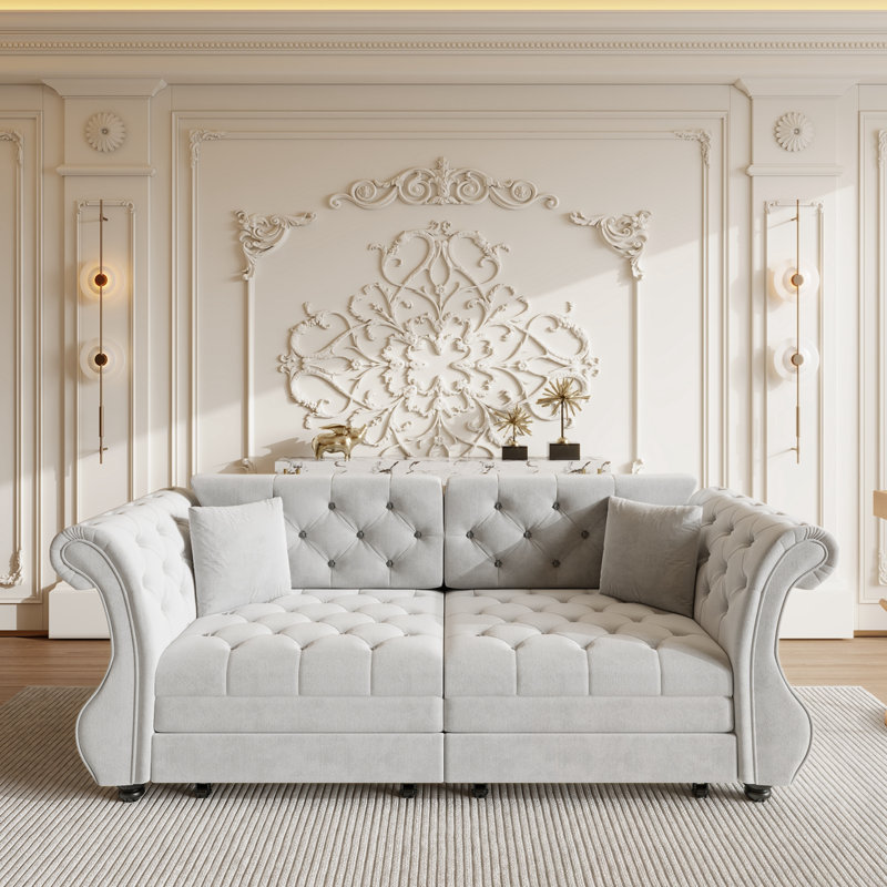 Lit escamotable avec bras enroulable Reiby, Gris clair