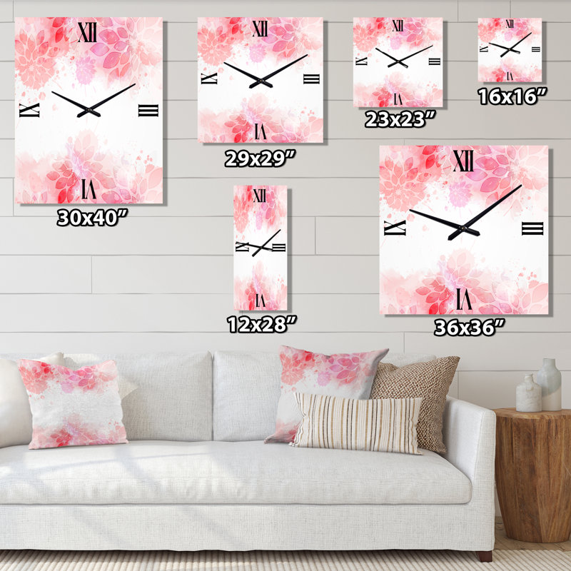 Horloge murale fleurs abstraites II, Grand