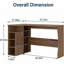 Bureau d'angle en L avec tablettes de rangement, bureau d'ordinateur compact réversible pour petits espaces-1906354049