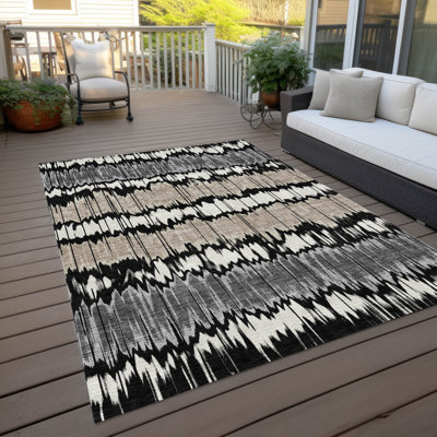 Tapis noir intérieur / extérieur lavable à la machine Lamanna ACN755