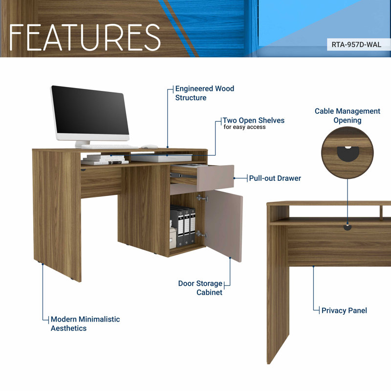 Computer Desk, Brown