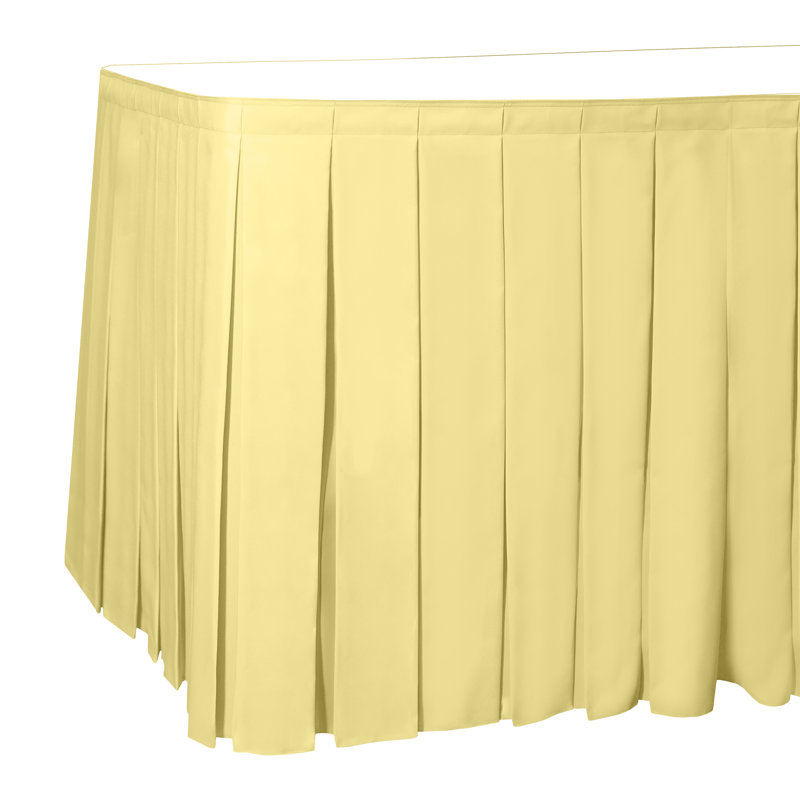 Toile ultime Jupe de table en polyester à plis carrés - 36 po, rose clair, L 29 po x P 168 po, Soie de maïs