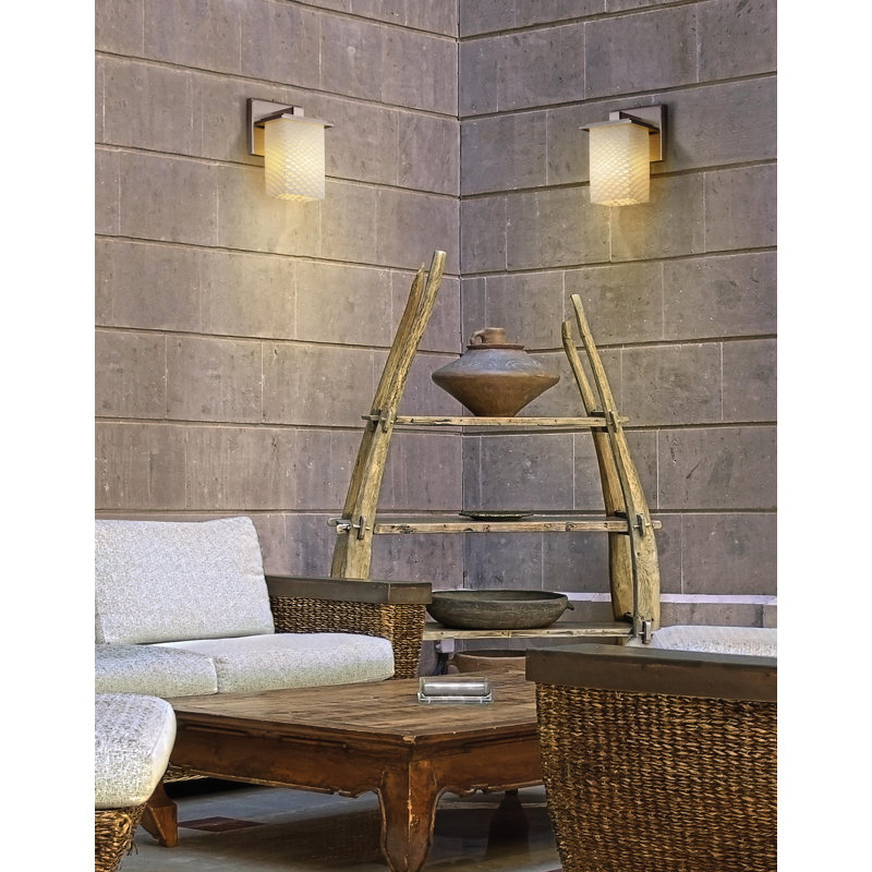 Casson Glass Armed Sconce, Brushed Nickel, Weave