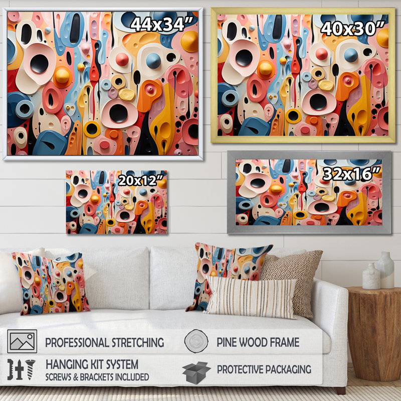 Colourful Abstract Liquid Art Swirls II - Abstract Wall Art Decor, Wrapped Canvas, 40" H x 60" W x 1.5" D