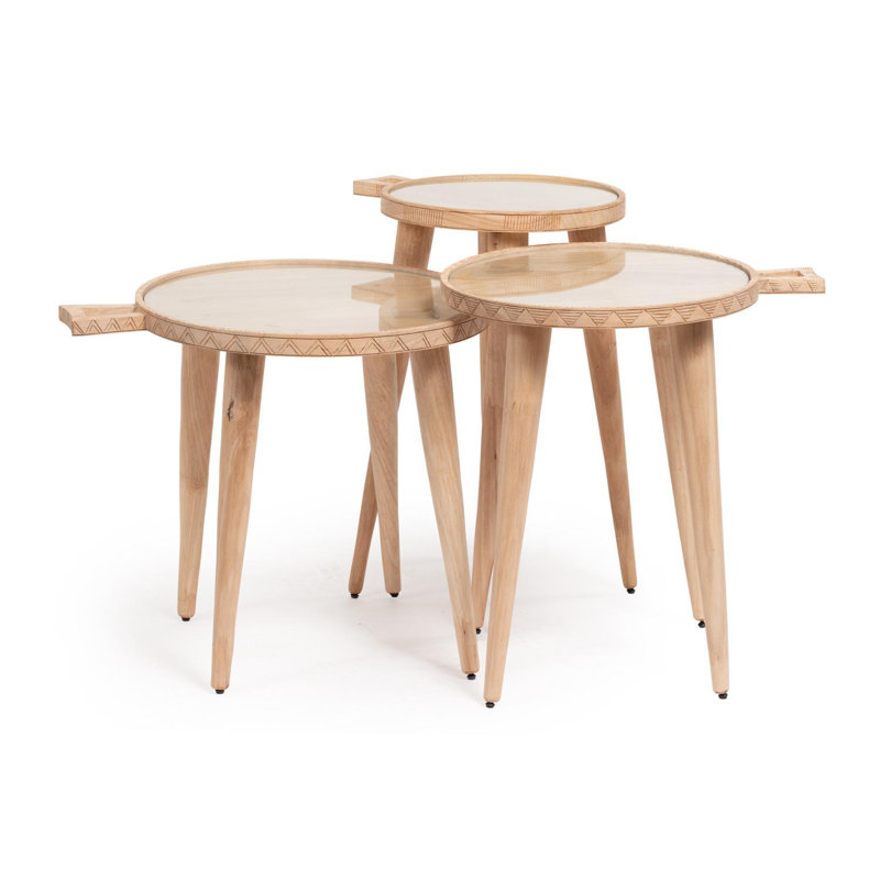 Ethiopian Coffee Tray Table, 21.5" H x 16.5" W x 16.5" D