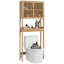 Armoire de salle de bain naturelle au-dessus de la toilette - intérieur spacieux avec tablettes réglables et rangement en bois à tablette ouverte pour
