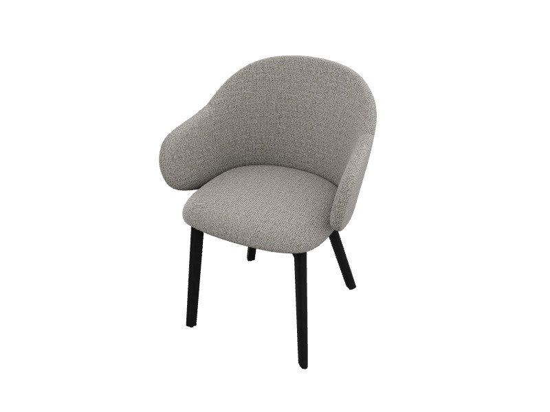 Chaises Holly Fab, Boucle chanvre, Noir mat