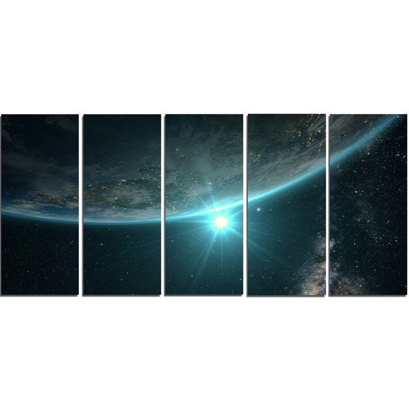 «Sunrise in Earth from Space», ensemble de 5 toiles tendues