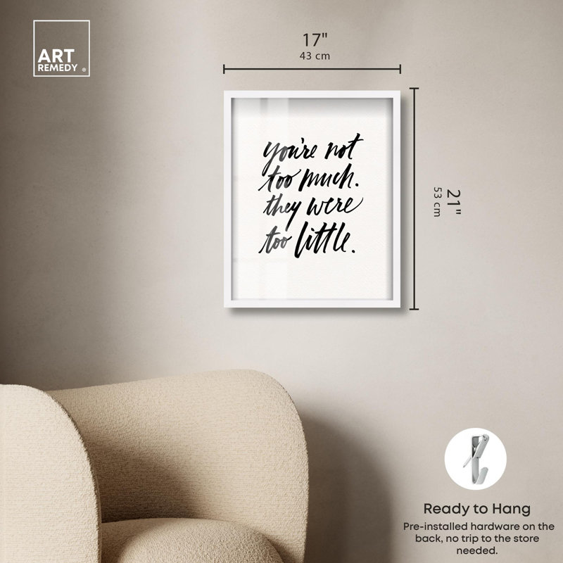 «Right Mesure Shadowbox Print Quotes Art Prints» par Art Remedy, H 21 po x l 17 po, Blanc