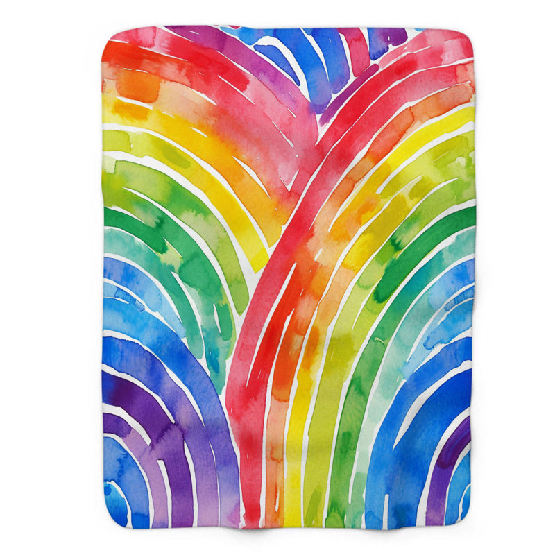 Rainbow Dreamscape - 1 pièce Sherpa Premium, Grand lit