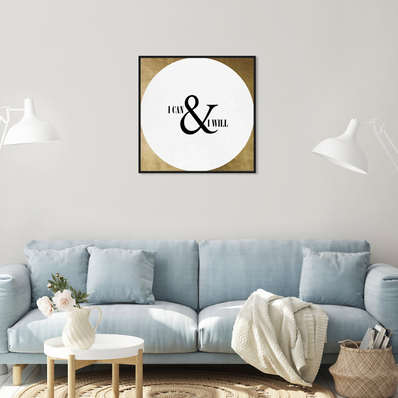 «I Can and I Will Dry Erase», art textuel sur toile, Toile avec cadre noir, H 24 po x l 24 po