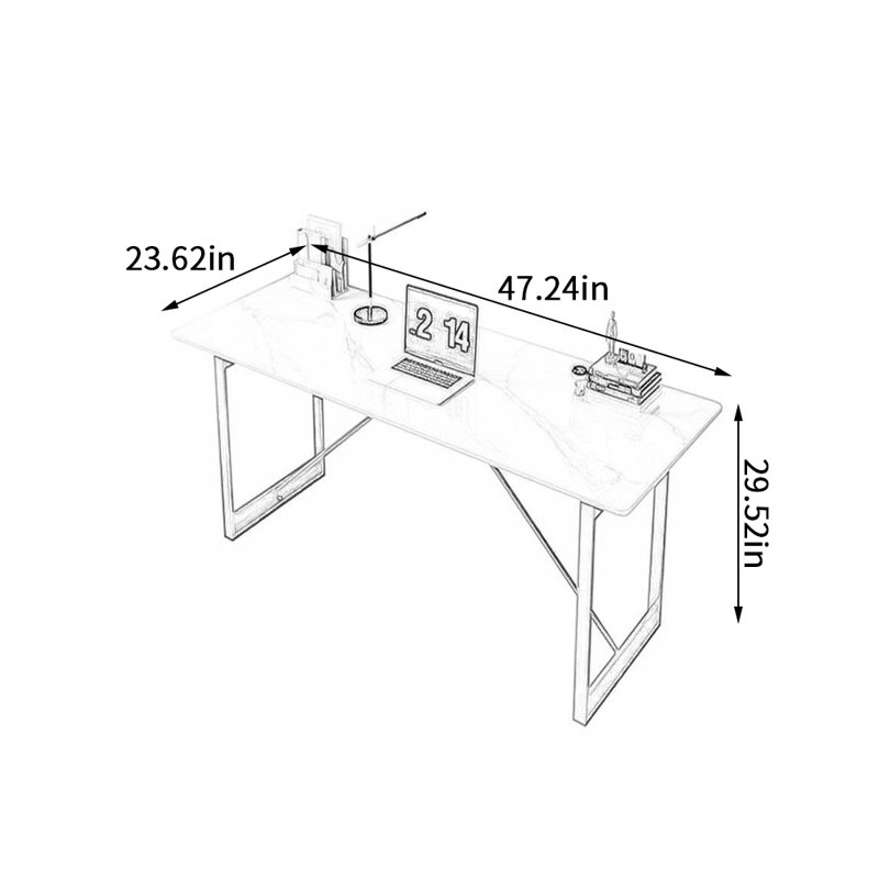Bureau d'écriture Modern Light, Rouge, H 29,52 po x l 47,24 po x P 23,62 po