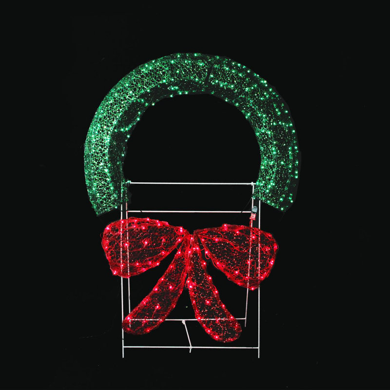 48" Commercial Sized Lighted Crystal 3-D Outdoor Christmas Wreath Decoration