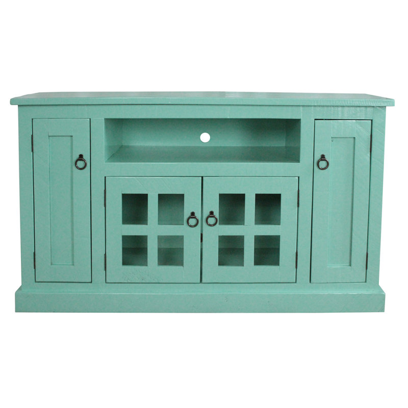 Siri Unfinished TV Stand for TVs up to 65", Rustic Dark Blue