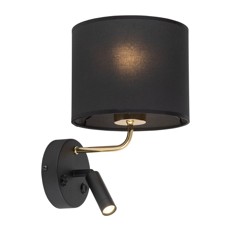Brannen 1-Light LED Black Armed Sconce