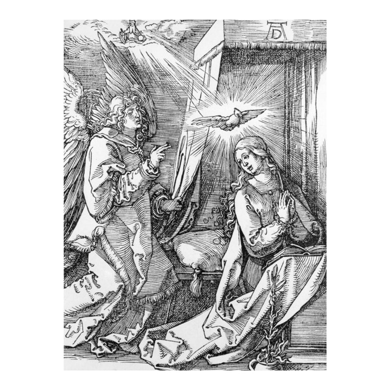 L'annonce de la série «Petite passion» par Albrecht Dürer - Estampe numérique, H 20 po x l 16 po