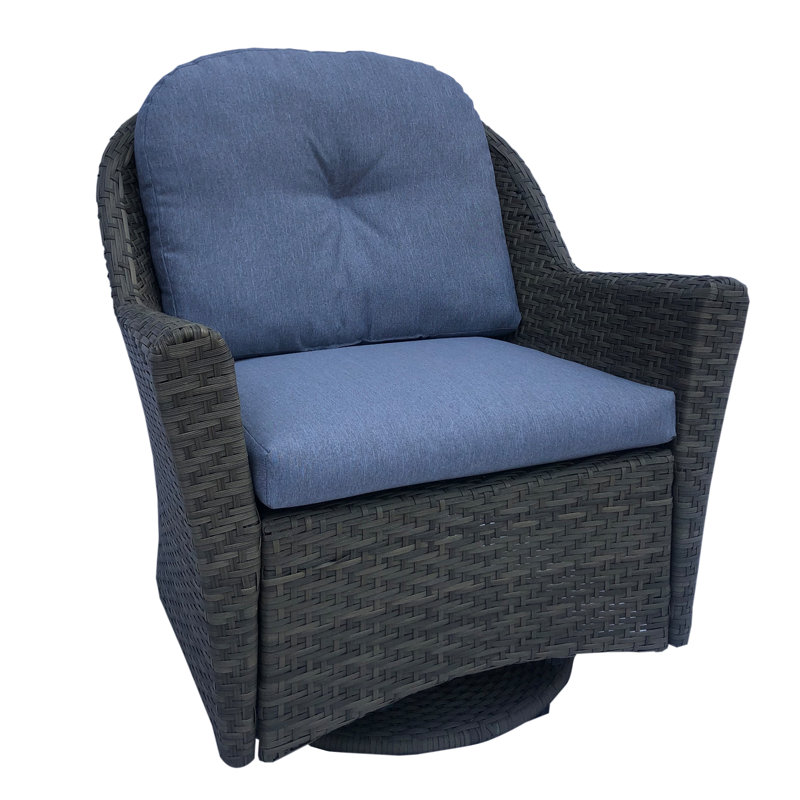 Chaise d'extérieur coulissante en osier avec coussins
