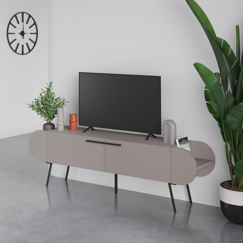 Abaigail Modern TV Unit Multimedia Centre for TVs up to 65", Light Mocha