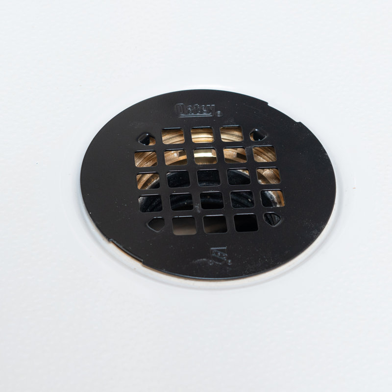 Universal 4-1/4 in. Snap-Tite Round Shower Strainer, Matte Black