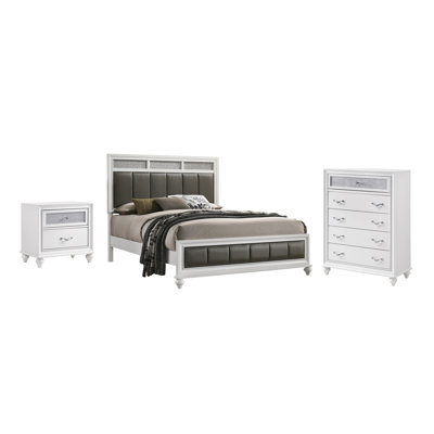 Momen White 3-Piece Bedroom Set with Chest
