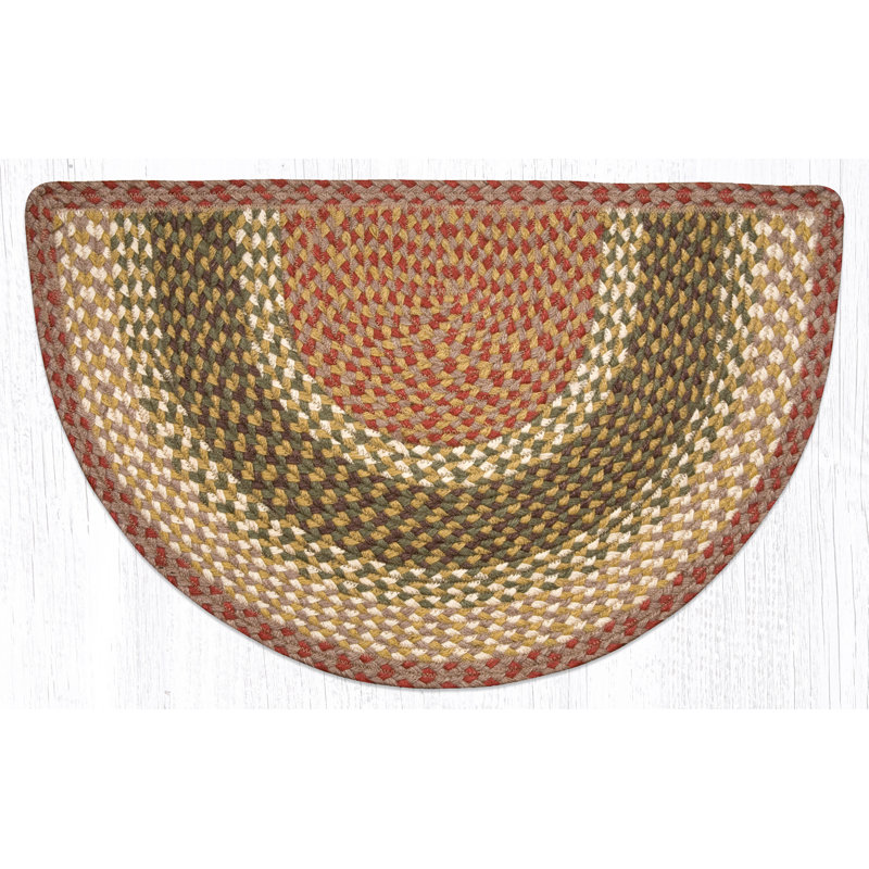  Tapis en jute tressé à la main pour petits espaces 18 po x 29 po, Demi-cercle 1 pi 6 po x 2 pi 5 po